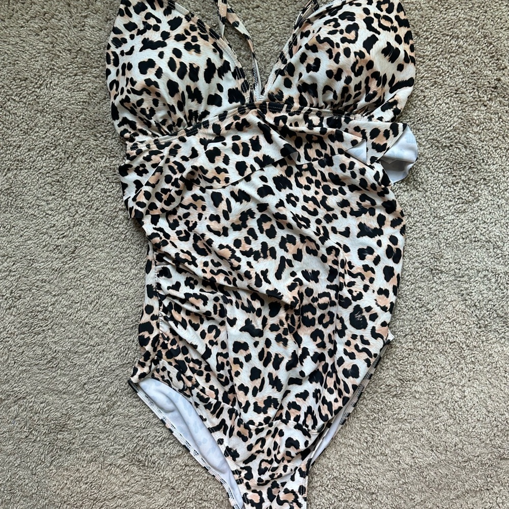 Leopard Print One-Piece Swimsuit